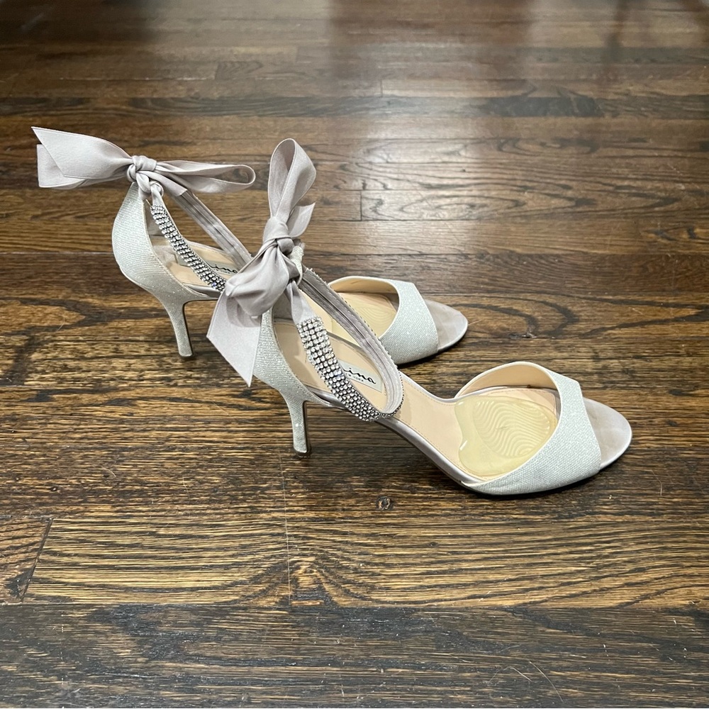 Silver NINA Heels